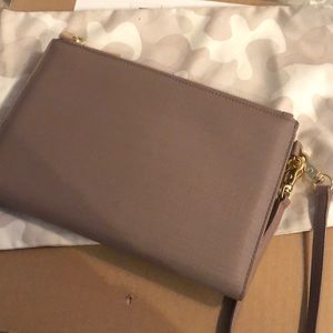 Dagne Dover essentials clutch wallet in Dune